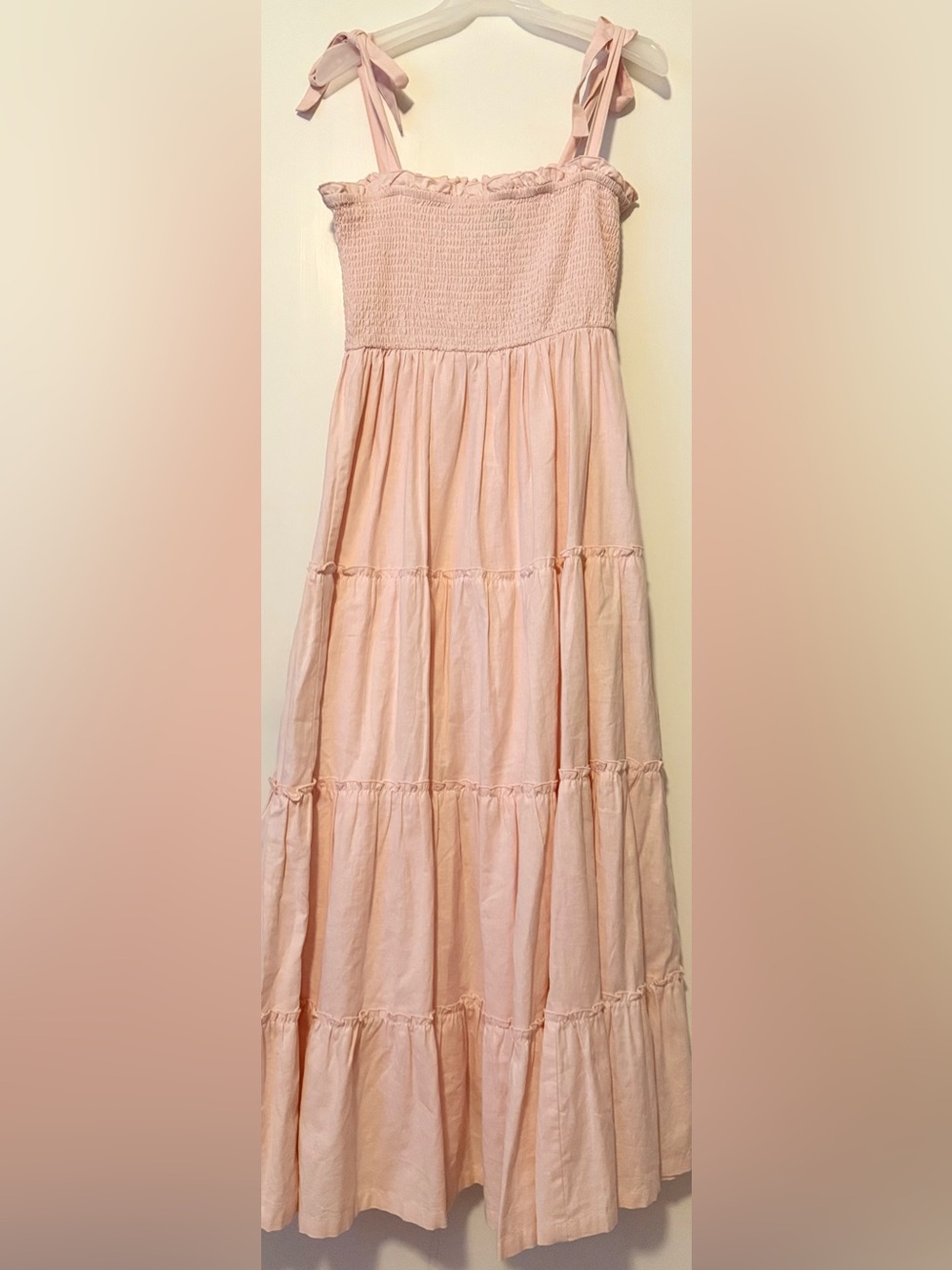 Halogen Blush Pink Tiered Maxi Dress